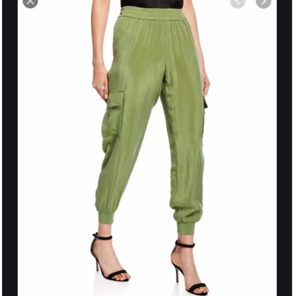 NWT Alice & Olivia Silk Cargo Joggers - Picture 2 of 7